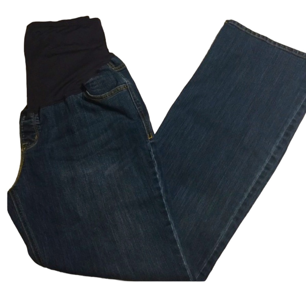 OLD NAVY sz Large Maternity Jeans Pockets Flare Denim Blue